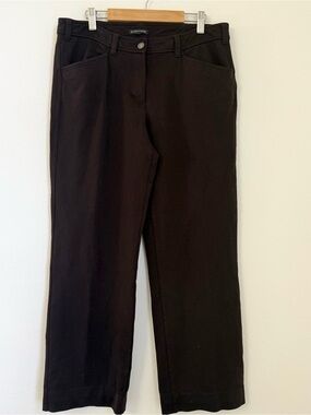 EILEEN FISHER Chocolate Brown Mid Rise Stretch Pants Trousers Size S